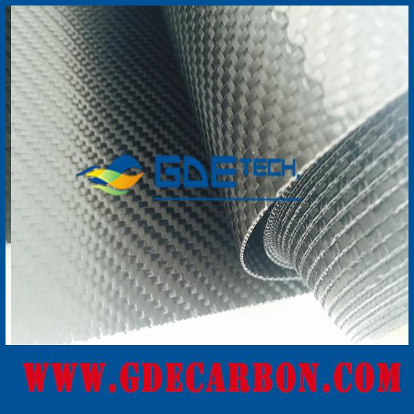 GDE carbon fiber leather fabric, colored carbon aramid leather fabric