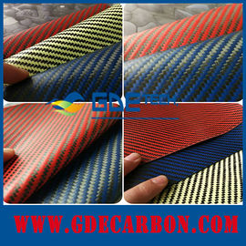GDE carbon fiber fabric leather , colored carbon kevlar fabric leather