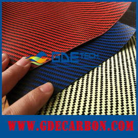GDE 3k carbon fiber leather , color carbon kevlar hybrid fabric leather