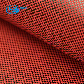 Red Black Carbon Kevlar Hybrid Cloth